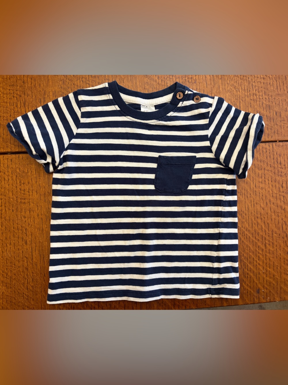 Striped Navy & White Pocket Tee for Kids